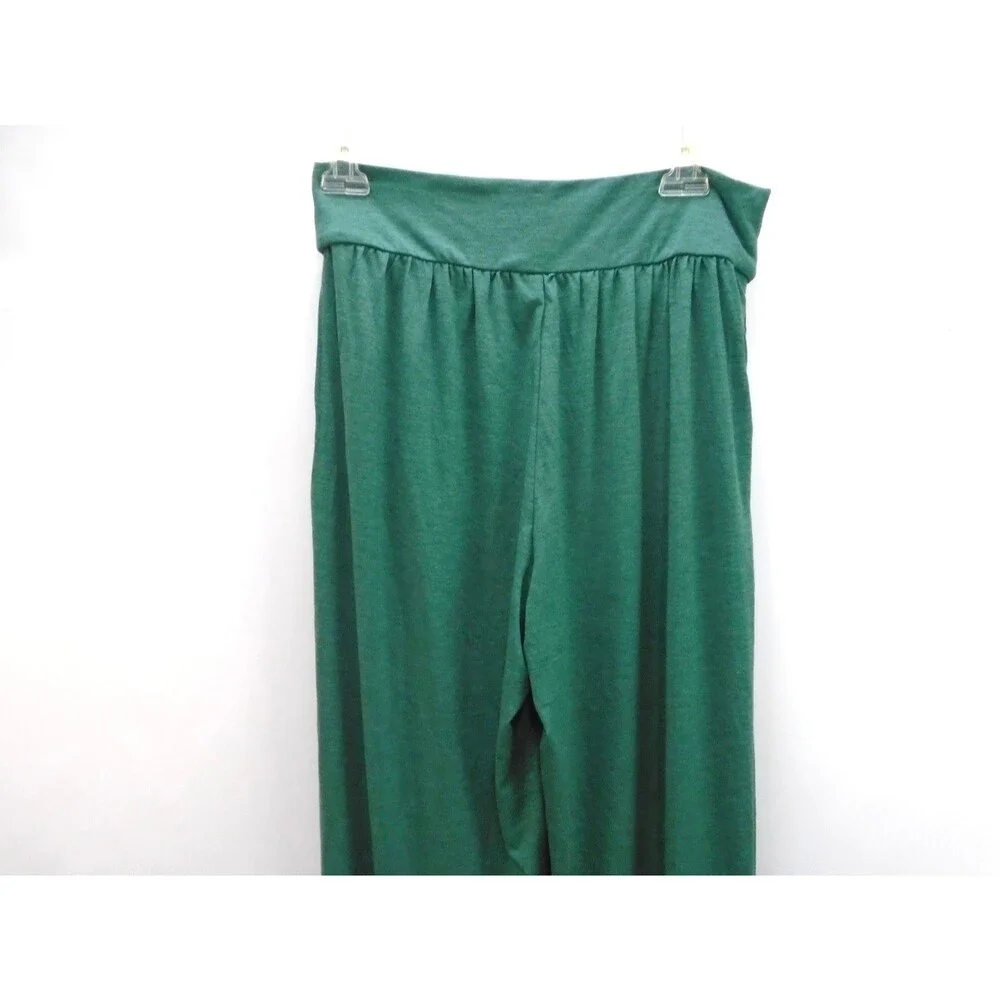 Halara Womens High Waisted Crossover Jogger Pant Size M Green Wide Leg Tie Ankle - Picture 6 of 9
